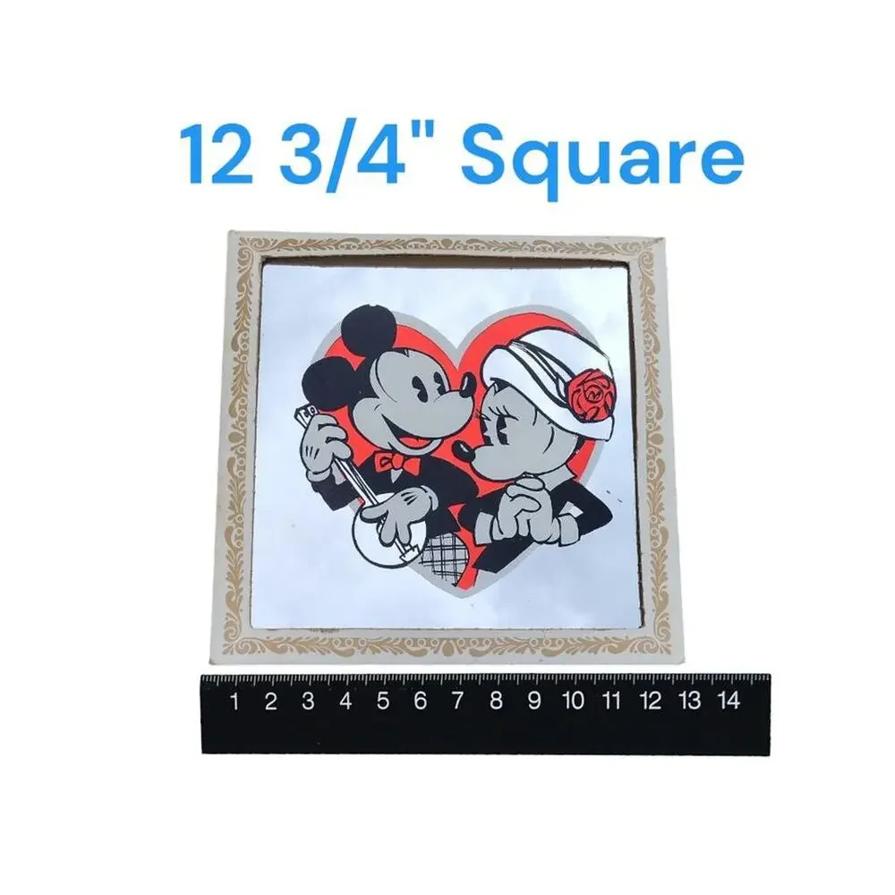 Vintage Carnival Prize Mirror 1920's Style Mickey and Minnie